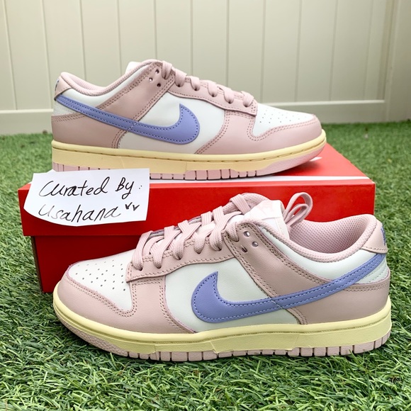 Nike Dunk low White pastel pink shoes – First Copy